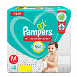 Pampers All round Protection Pants, Medium size baby diapers 50 Count